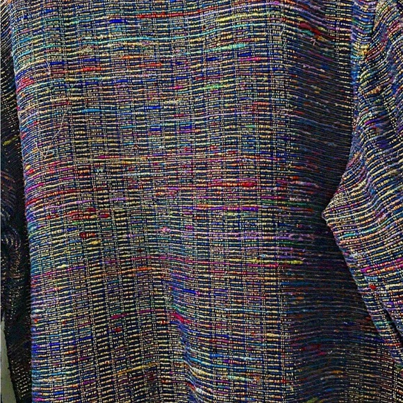 JM Collection XL Silk Blend Metallic Colorful Blazer Jacket Women’s Unique - Picture 7 of 11